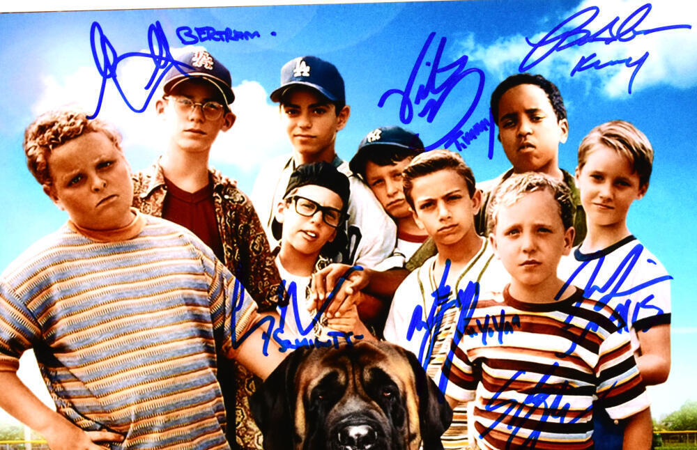 The Sandlot Autographed 11x14 Hercules Photo w/7 Actors -Beckett W Hologram