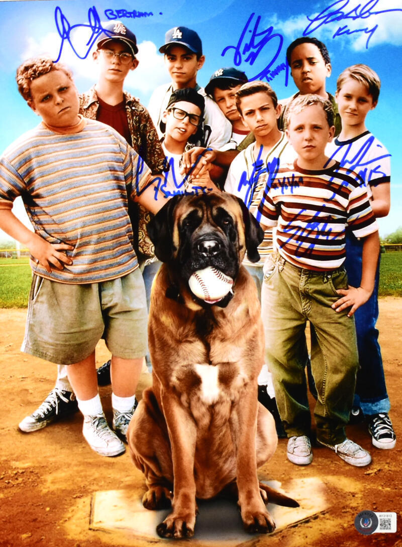 The Sandlot Autographed 11x14 Hercules Photo w/7 Actors -Beckett W Hologram