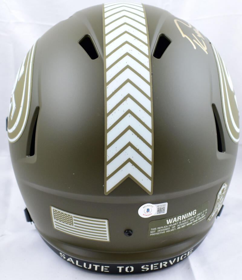 George Kittle Autographed 49ers F/S Salute to Service Speed Helmet-BeckettW Holo