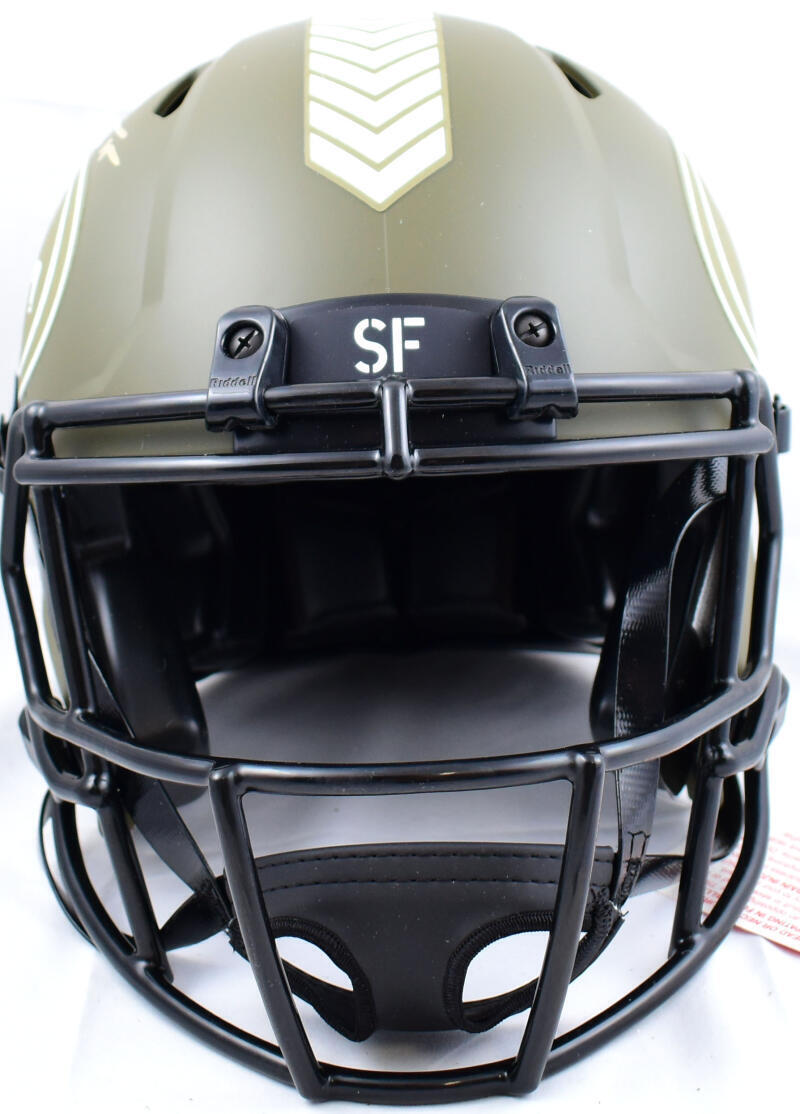 George Kittle Signed 49ers F/S Salute to Service Speed Auth Helmet-BeckettW Holo