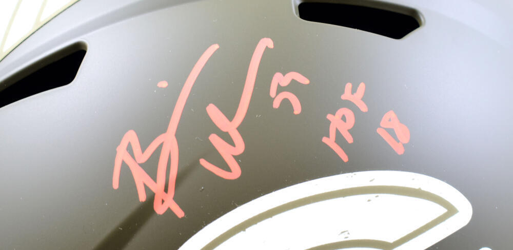 Brian Urlacher Signed Bears F/S Salute to Service Speed Helmet w/HOF- Beckett W