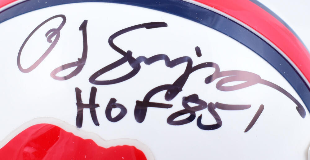 O.J. Simpson Autographed Buffalo Bills 65-73 Mini Helmet w/HOF - JSA W *Black