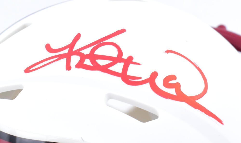 Kurt Warner Autographed Cardinals Flat White Speed Mini Helmet-Beckett W Holo