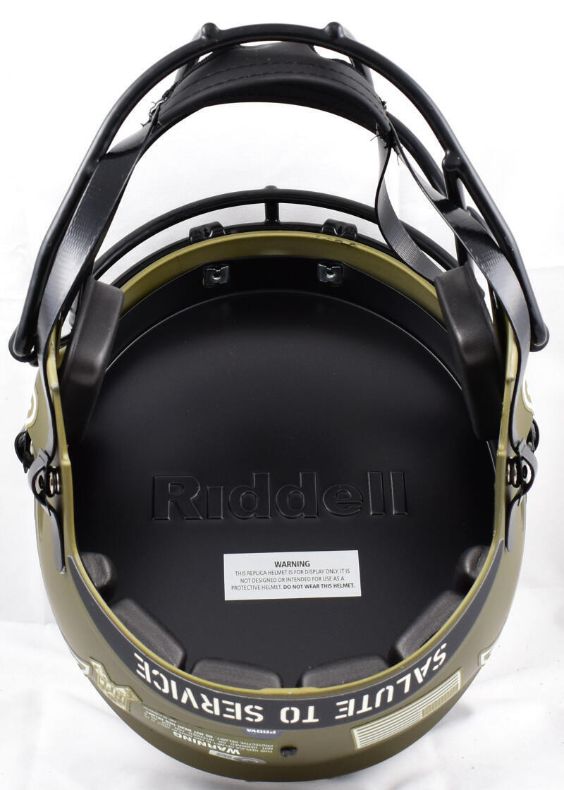 Warren Sapp Signed Buccaneers F/S Salute to Service Speed Helmet w/2 insc.- BAW