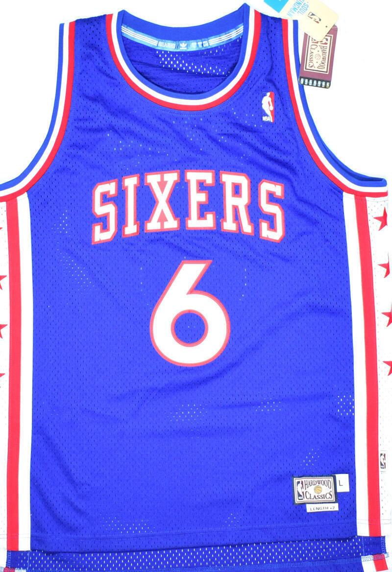 Julius Erving Autographed Blue Adidas Swingman Jersey- Beckett W Hologram *Black