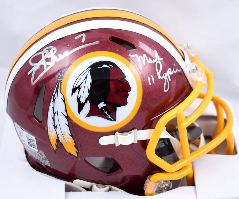 Joe Theismann Mark Rypien Signed WFT Speed Mini Helmet w/SB-Beckett W Hologram