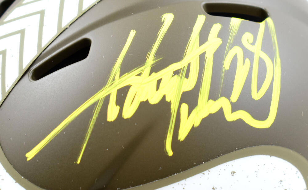 Adrian Peterson Signed Vikings Salute to Service Speed Mini Helmet-BeckettW Holo