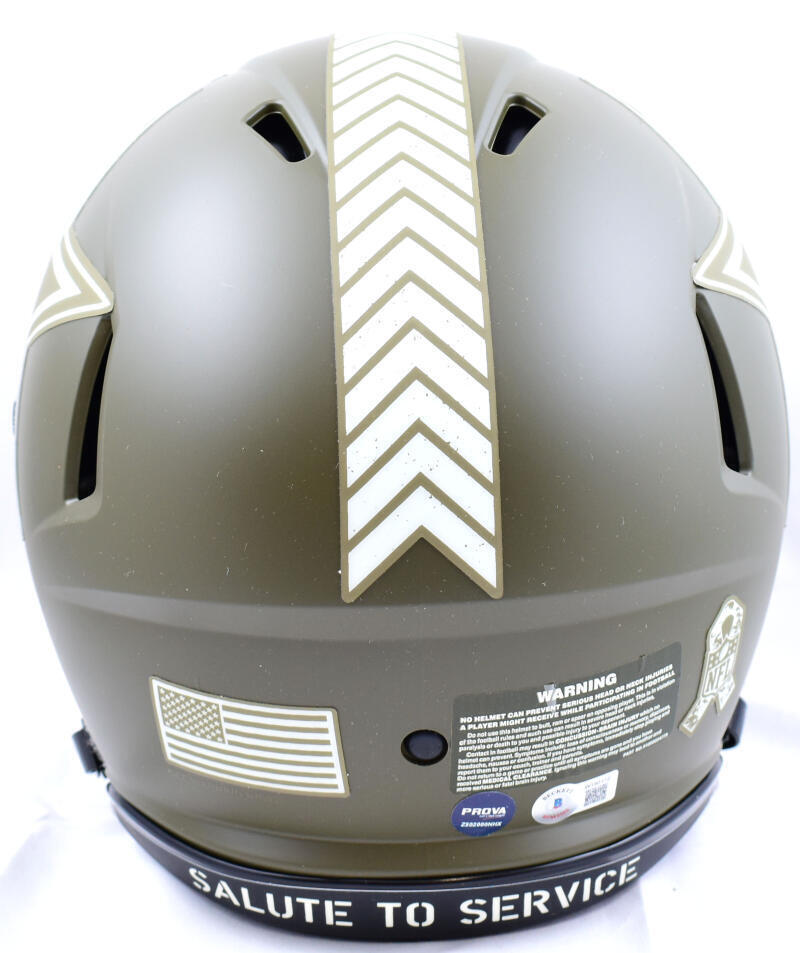 Emmitt Smith F/S Signed Cowboys Salute to Service Speed Auth. Helmet- Beckett W