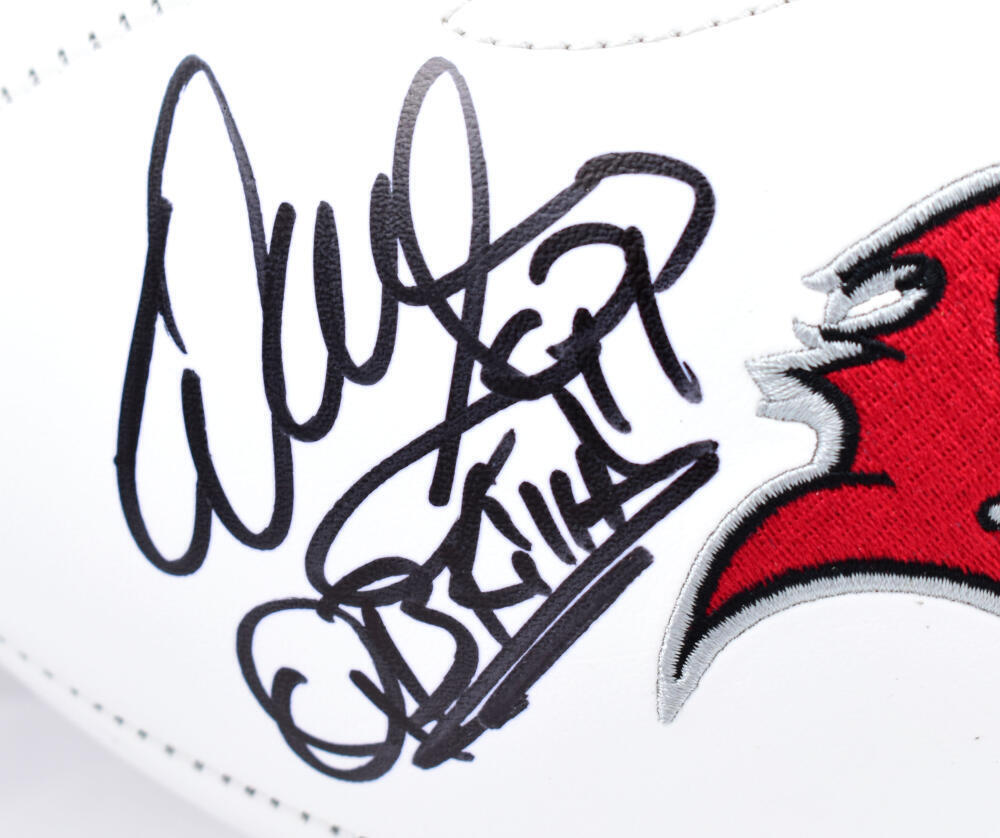 Mike Alstott Warren Sapp Signed Buccaneers Logo Football w/2 insc-Beckett W Holo