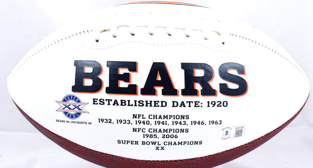 Brian Urlacher Autographed Chicago Bears Logo Football w/ HOF- Beckett W Holo