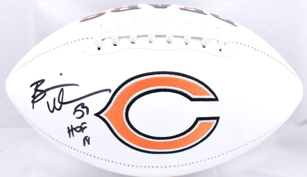 Brian Urlacher Autographed Chicago Bears Logo Football w/ HOF *L- Beckett W Holo