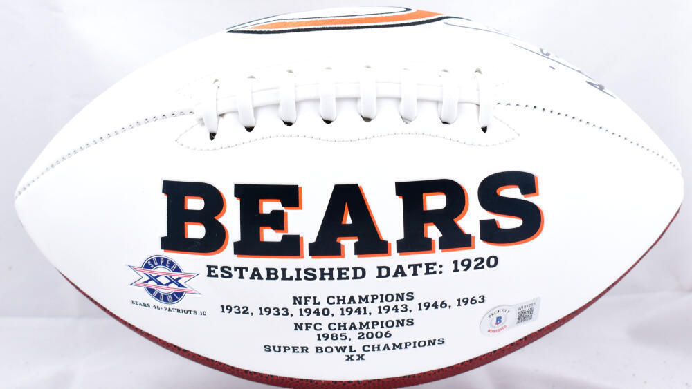 Brian Urlacher Autographed Chicago Bears Logo Football w/ HOF *L- Beckett W Holo