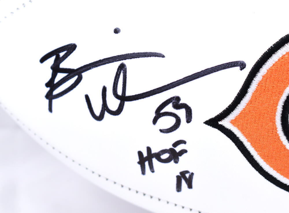 Brian Urlacher Autographed Chicago Bears Logo Football w/ HOF *L- Beckett W Holo