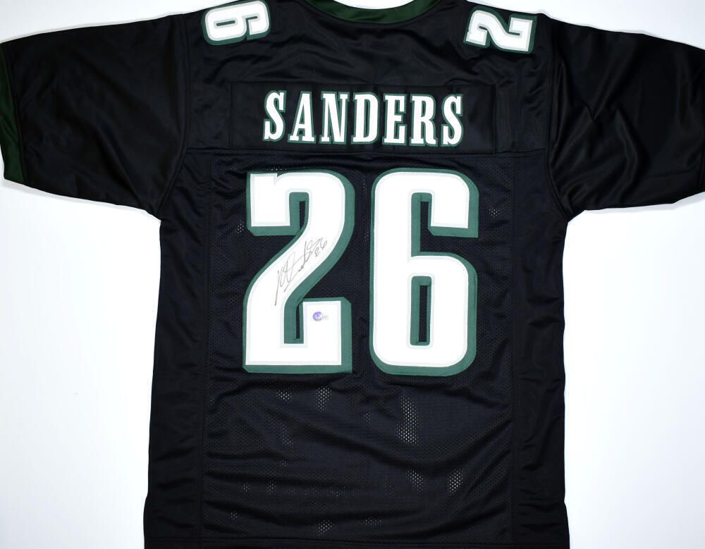 Miles Sanders Autographed Black Pro Style Jersey- Beckett W Hologram *Black