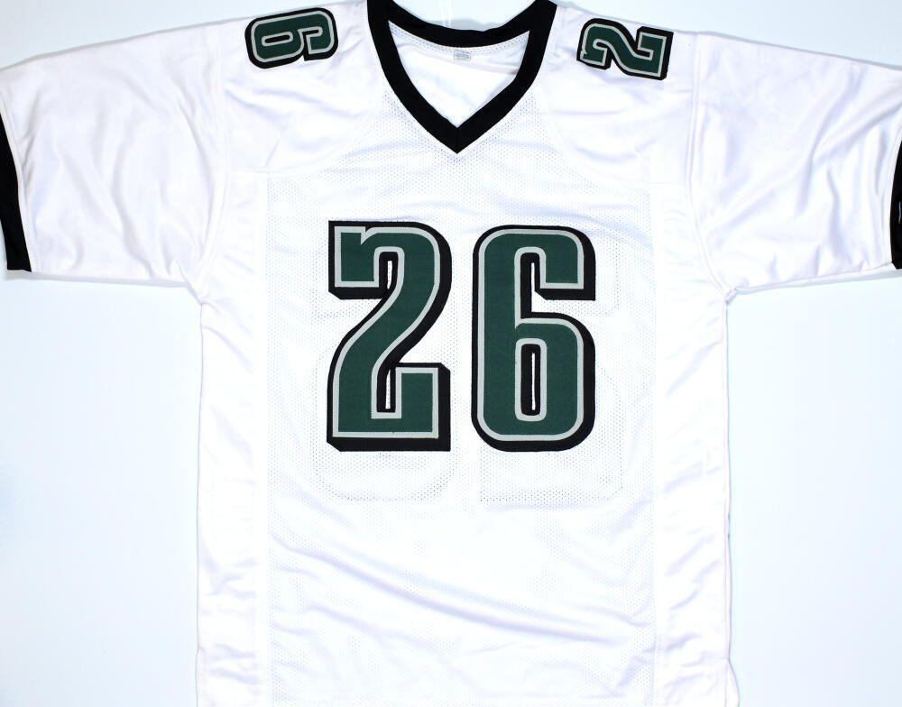 Miles Sanders Autographed White Pro Style Jersey- Beckett W Hologram *Silver