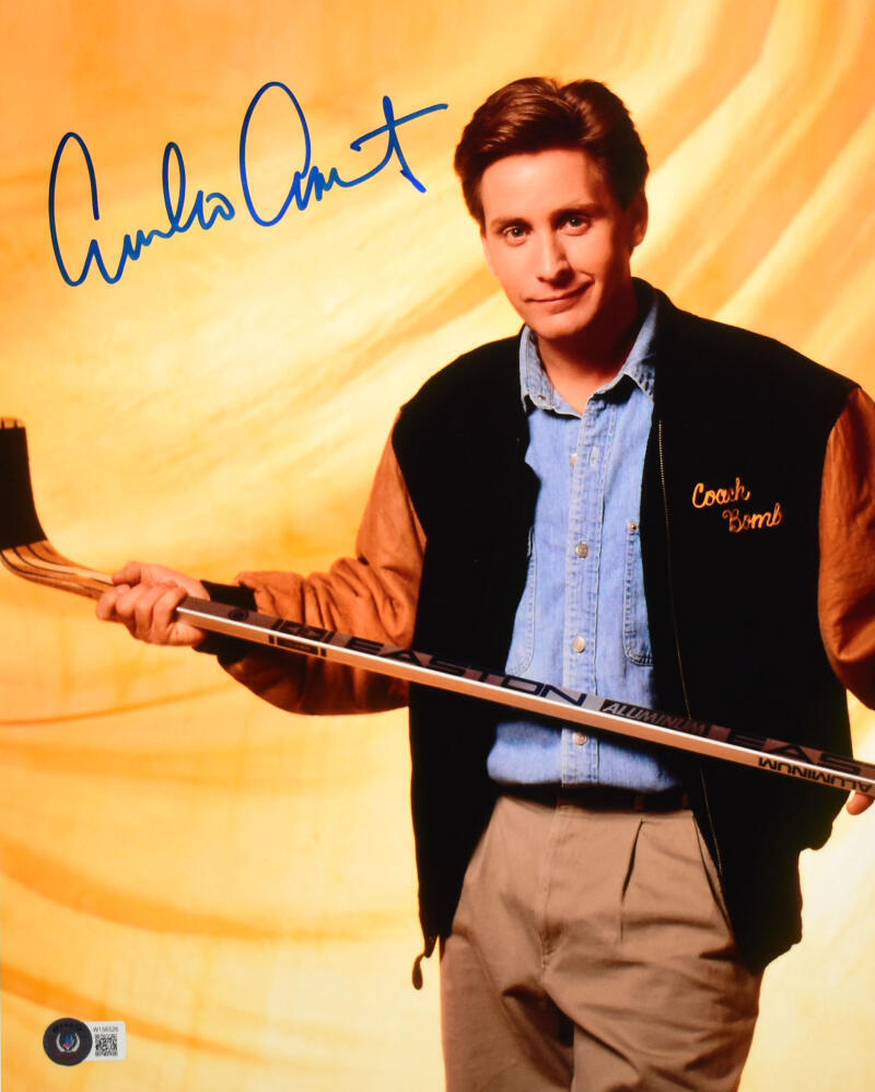 Emilio Estevez Autographed Mighty Ducks 11x14 Coach Bombay Photo -Beckett W Holo