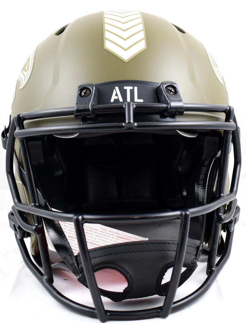 Deion Sanders Signed Falcons F/S Salute to Service Speed Auth. Helmet- Beckett W