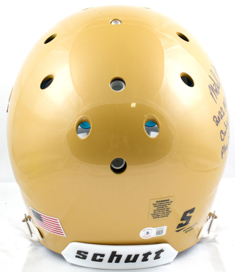 Michael Mayer Signed F/S Notre Dame Schutt Authentic Helmet w/3 Insc.-Beckett W