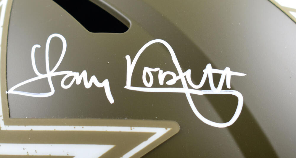 Tony Dorsett Signed Cowboys F/S Salute to Service Speed Helmet w/AT-Beckett W