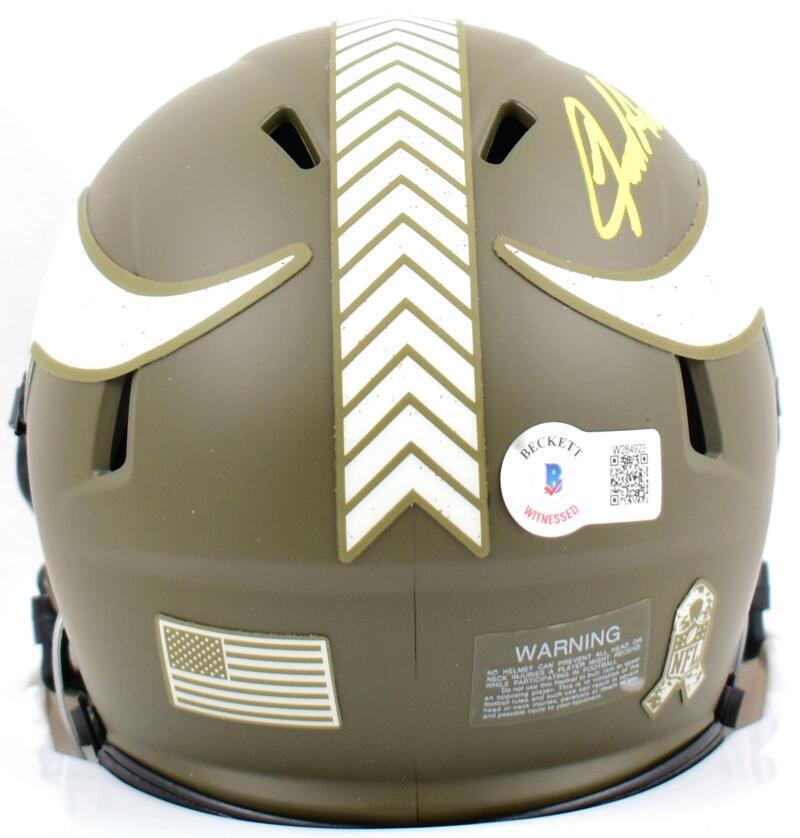 Jared Allen Signed Vikings Salute to Service Speed Mini Helmet-Beckett W Holo