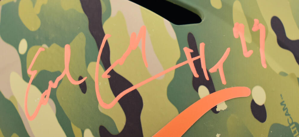 Earl Campbell Signed Texas Longhorns F/S Camo Speed Helmet w/HT 77-BeckettW Holo