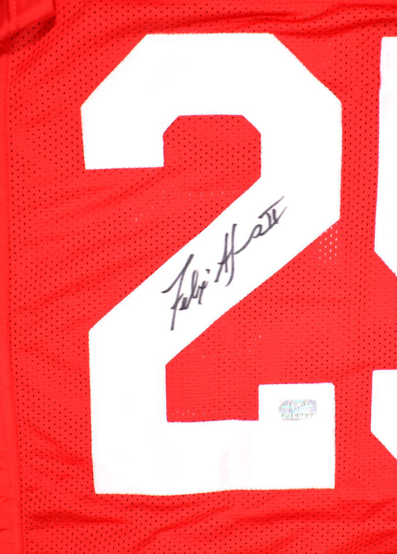 Felix Jones Autographed Red College Style Jersey- Beckett Hologram *Black