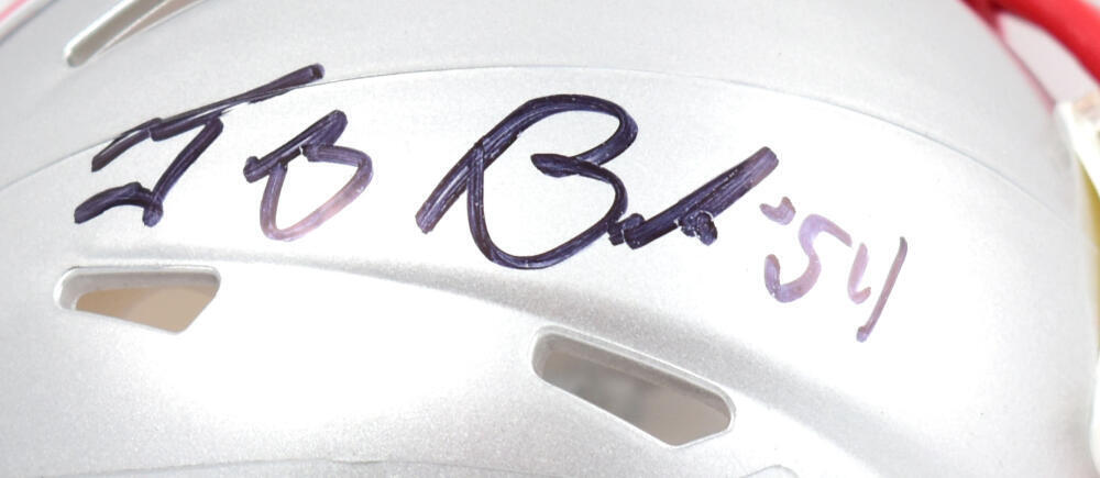 Tedy Bruschi Autographed New England Patriots Speed Mini Helmet-Beckett W Holog