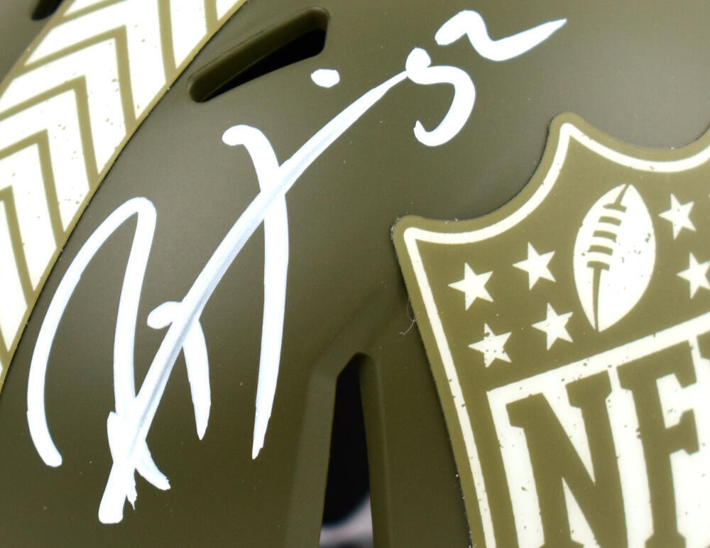 Ray Lewis Autographed NFL Salute to Service Speed Mini Helmet-Beckett W Hologram