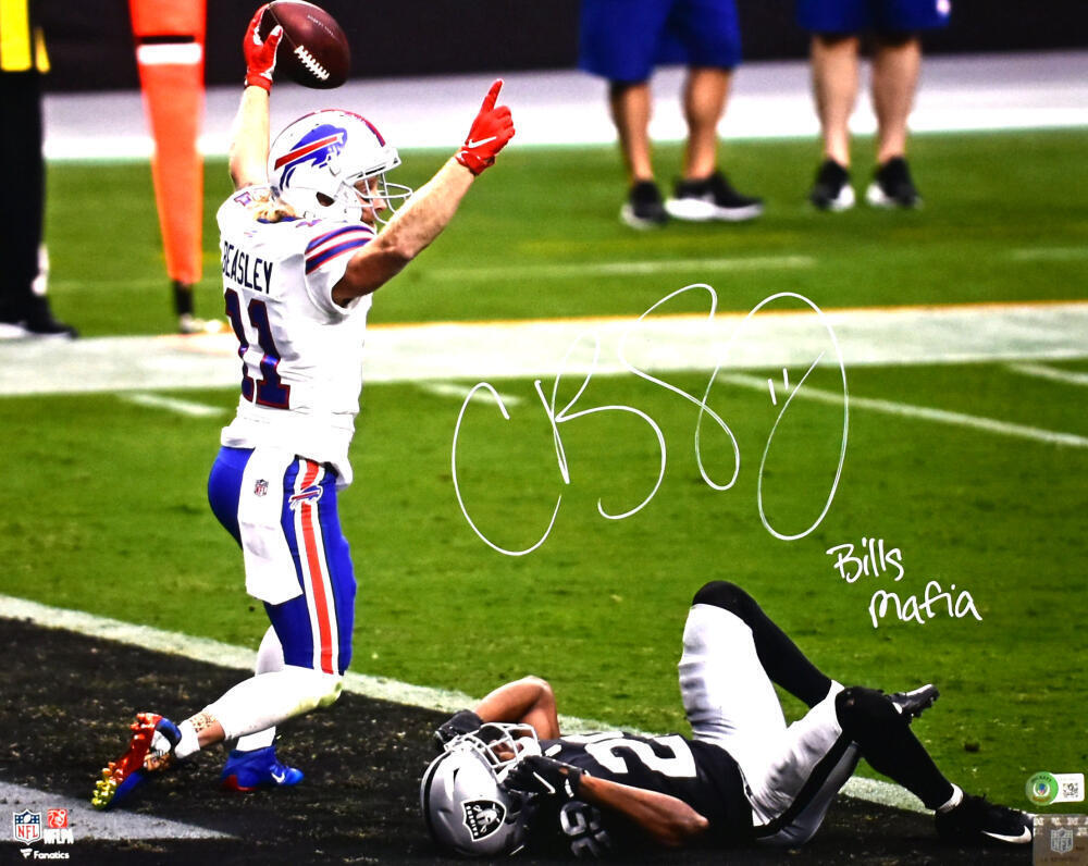 Cole Beasley Signed Bills 16x20 Touchdown Photo w/Bills Mafia- Beckett W Holo