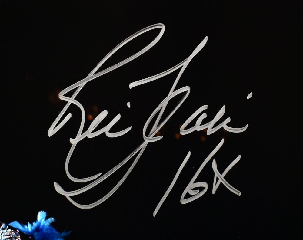 Ric Flair Autographed 16x20 Black and Blue Robe Photo- JSA Witnessed Auth