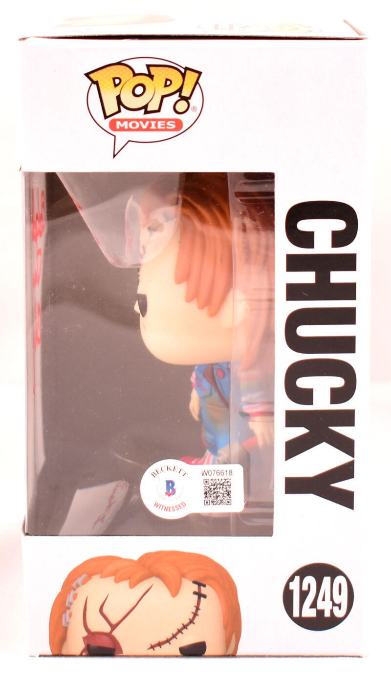 Ed Gale Autographed Chucky Funko Pop Figurine 1249- Beckett W Hologram *Red