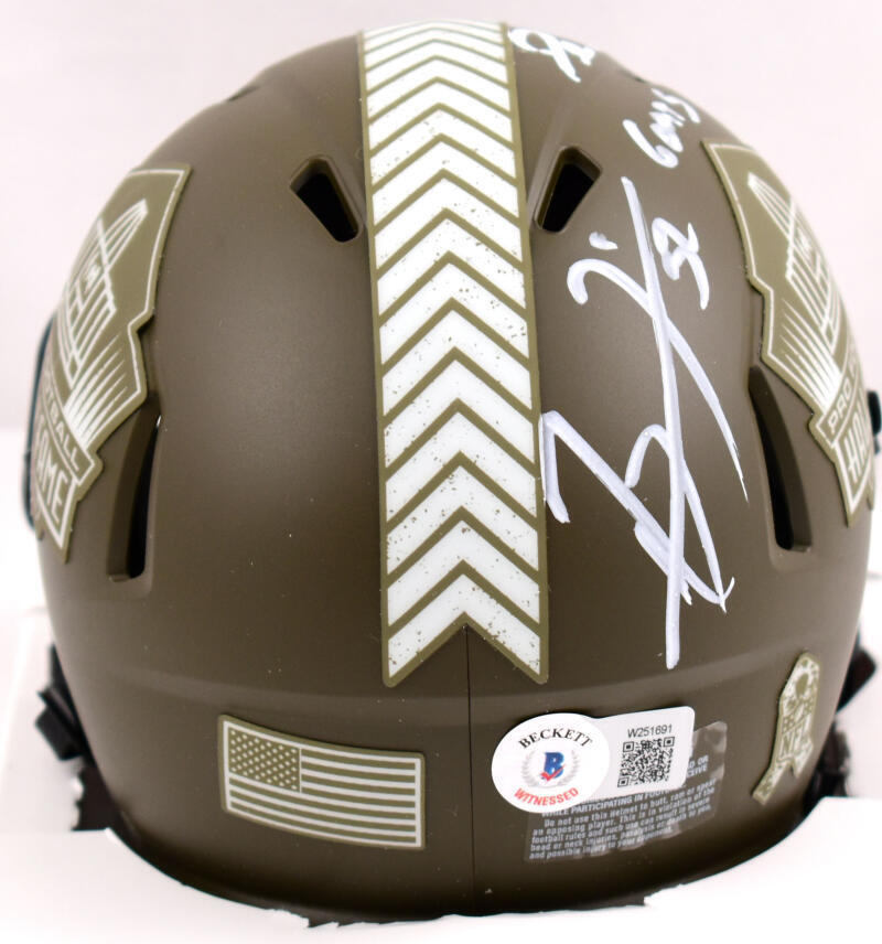 Deion Sanders Ray Lewis NFL Salute to Service Speed Mini Helmet w/GOATS-BAW Holo