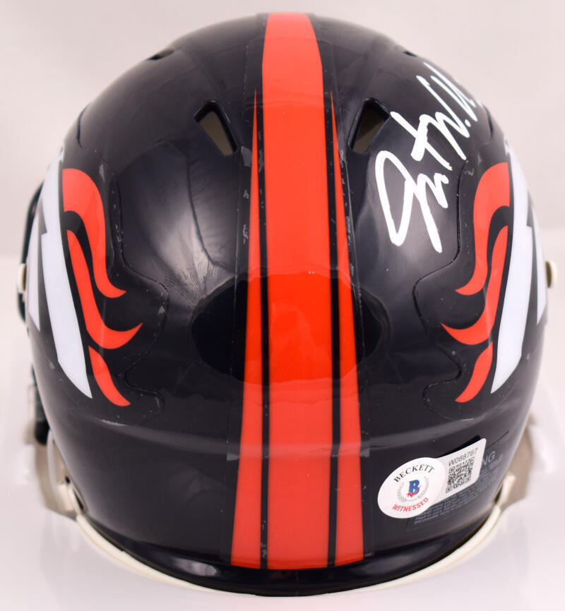 Javonte Williams Autographed Denver Broncos Speed Mini Helmet-Beckett W Hologram