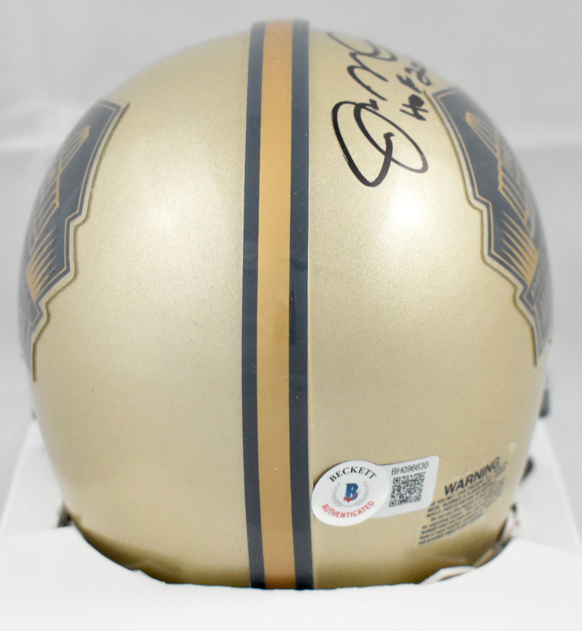 Joe Montana Autographed NFL Gold HOF Mini Helmet w/HOF- Beckett Hologram *Black