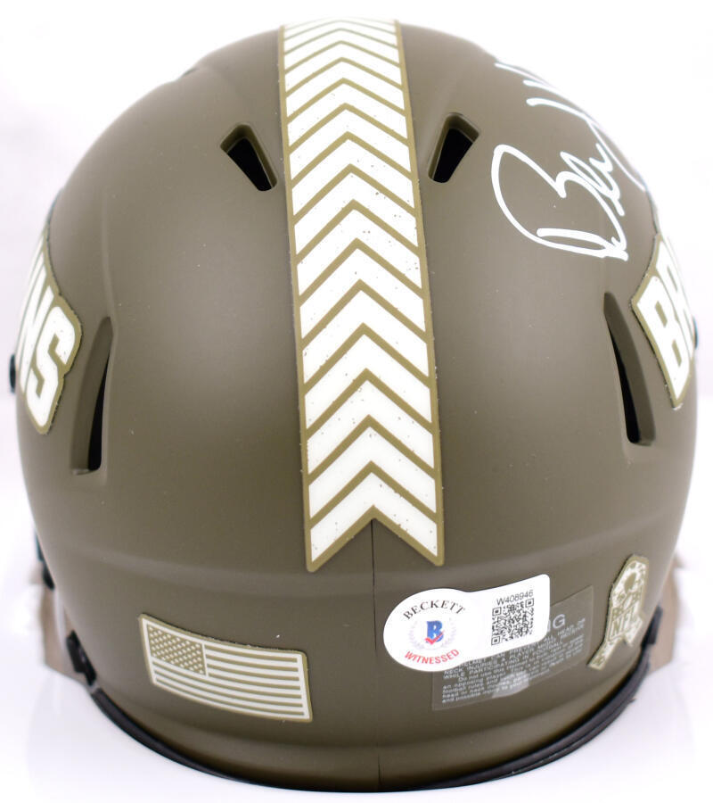 Bernie Kosar Signed Browns Salute to Service Speed Mini Helmet-Beckett W Holo