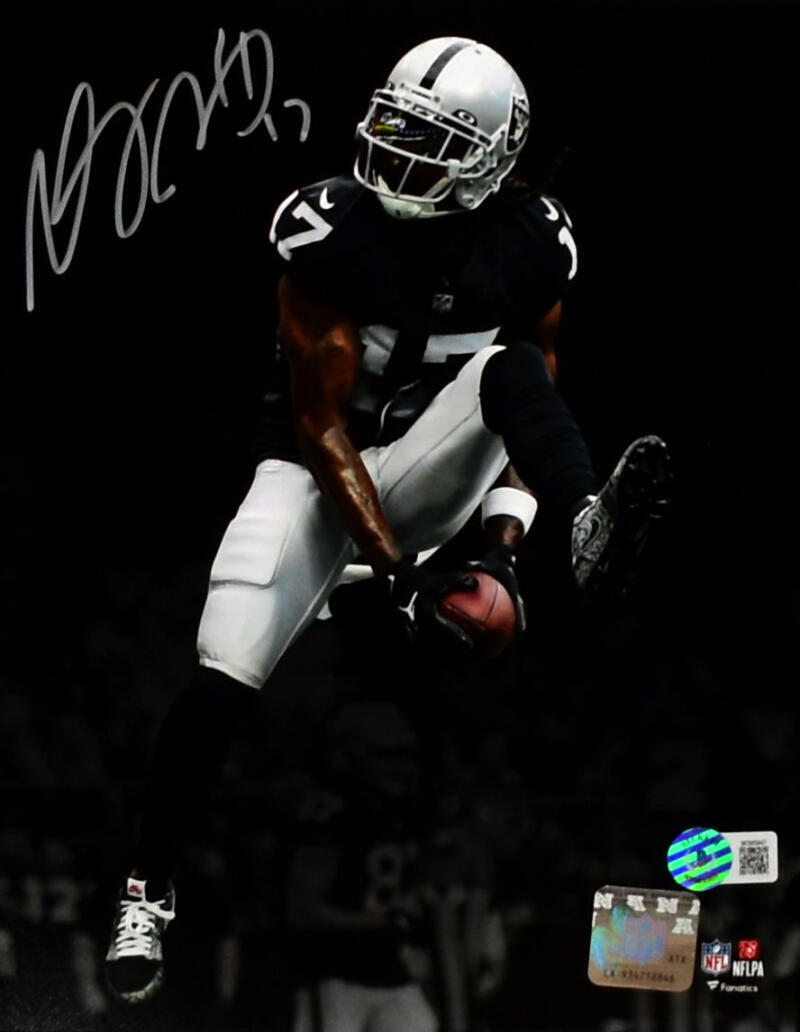 Davante Adams Autographed Las Vegas Raiders 8x10 Spotlight Photo- Beckett W Holo