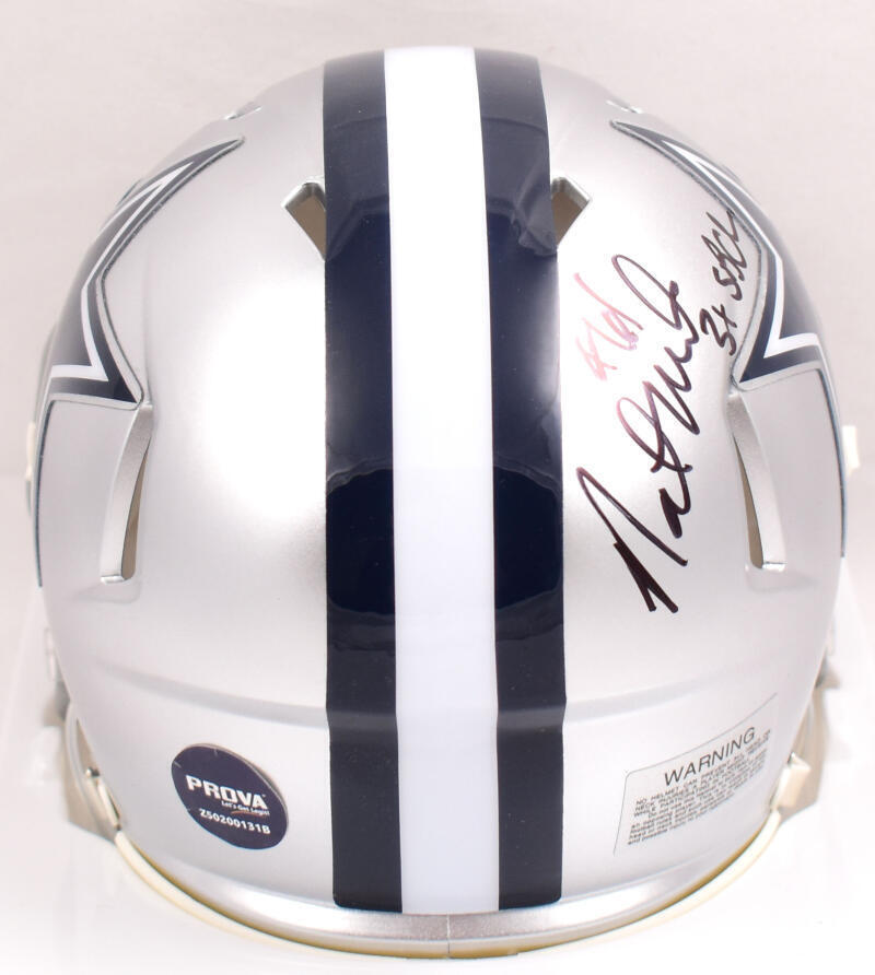 Nate Newton Autographed Dallas Cowboys Mini Helmet w/3x SBC - Prova *Black