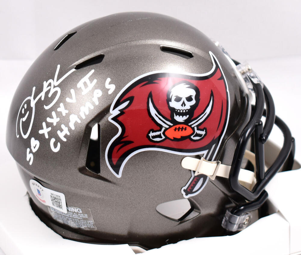 Derrick Brooks Signed Buccaneers 97-13 Speed Mini Helmet w/SB Champs- BA W Holo