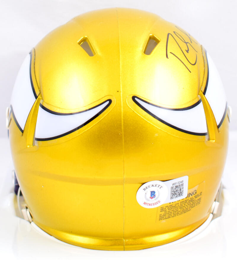 Randy Moss Signed Minnesota Vikings Flash Speed Mini Helmet-Beckett W Holo *thin