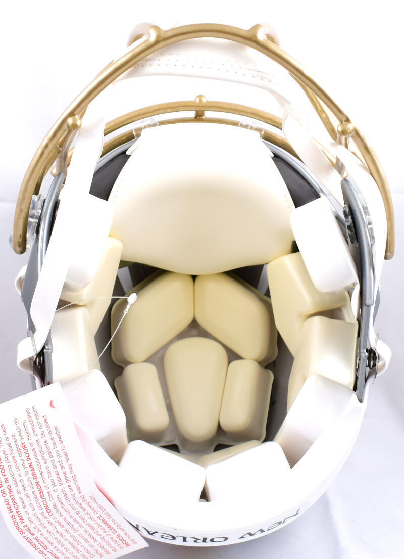 Derek Carr Autographed Saints F/S Flash Speed Authentic Helmet- Beckett W Holo