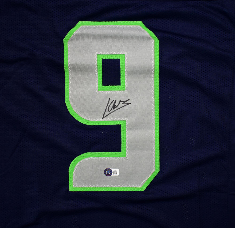 Kenneth Walker III Autographed Blue Pro Style Jersey-Beckett W Hologram *Black