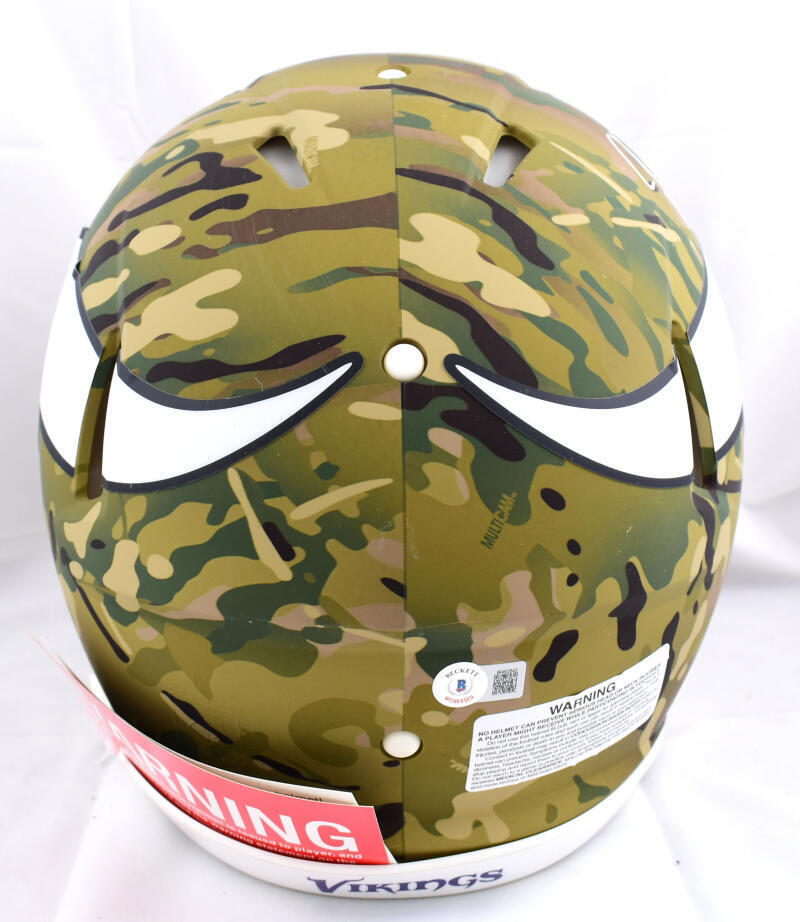 Justin Jefferson Signed Vikings F/S Camo Speed Authentic Helmet- Beckett W Holo