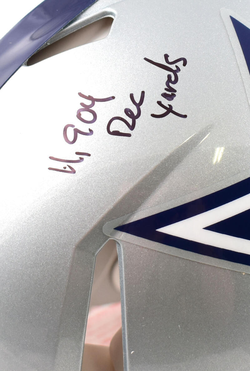 Michael Irvin Signed Cowboys F/S Speed Authentic Helmet w/3 Stats-Beckett W Holo