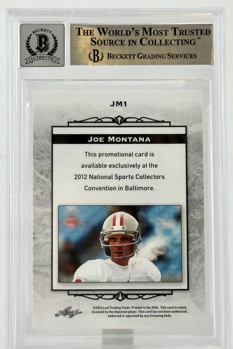 2012 Leaf National Convention #JM1 Joe Montana Auto SF 49ers BGS Autograph 10
