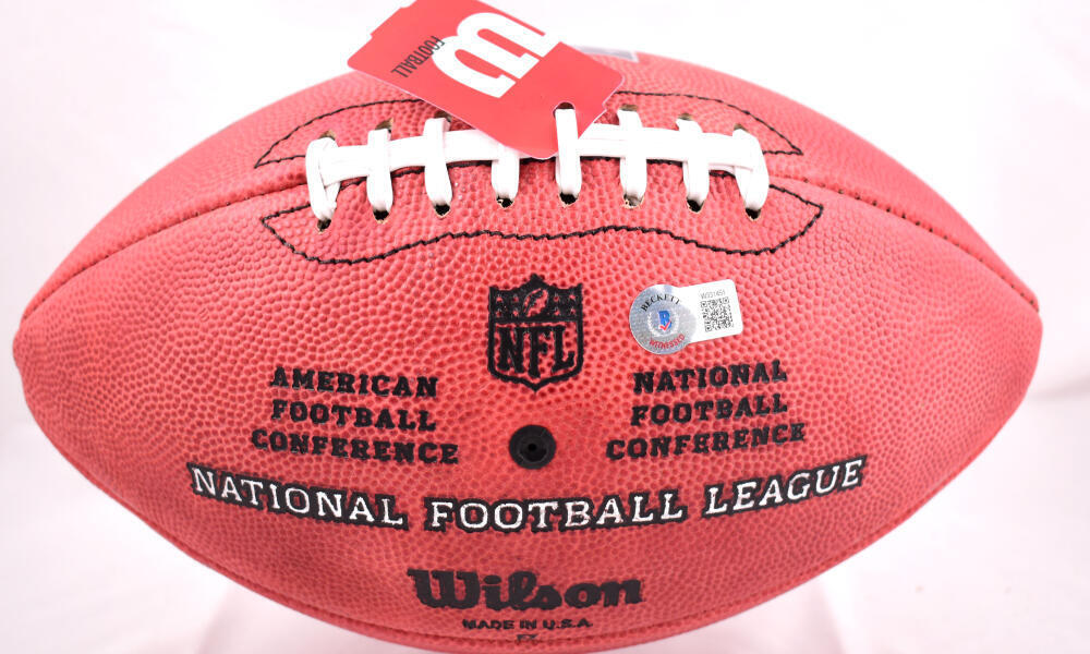 Derek TJ JJ Watt Autographed NFL Duke Authentic Football- Beckett W Hologram