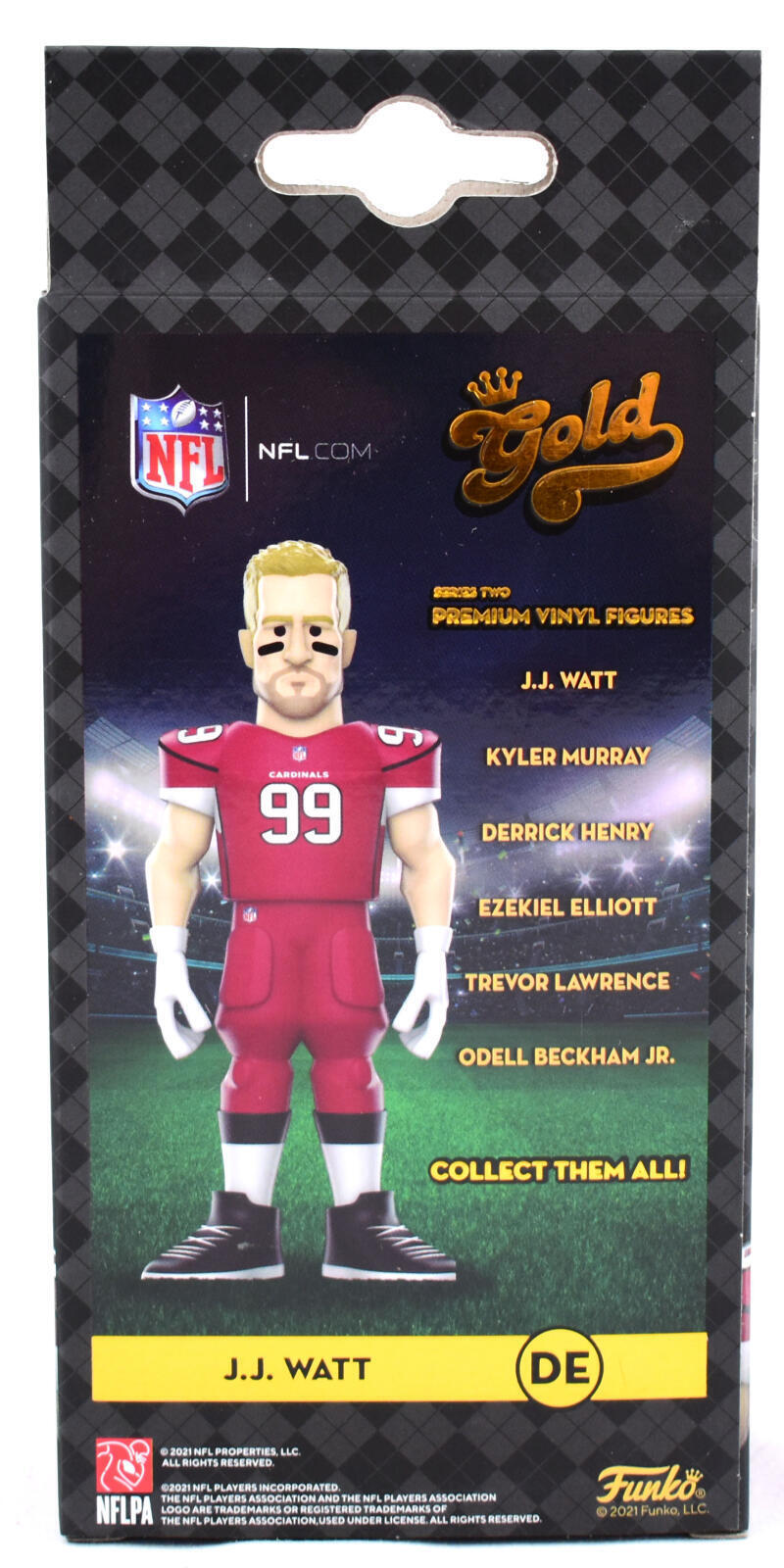JJ Watt Autographed Arizona Cardinals Funko 5" Vinyl Gold - Beckett W Hologram