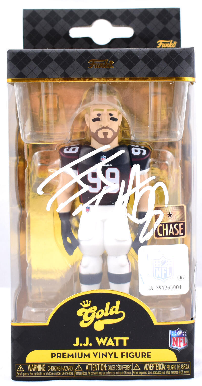 JJ Watt Autographed Arizona Cardinals Funko 5" Vinyl Gold - Beckett W Hologram