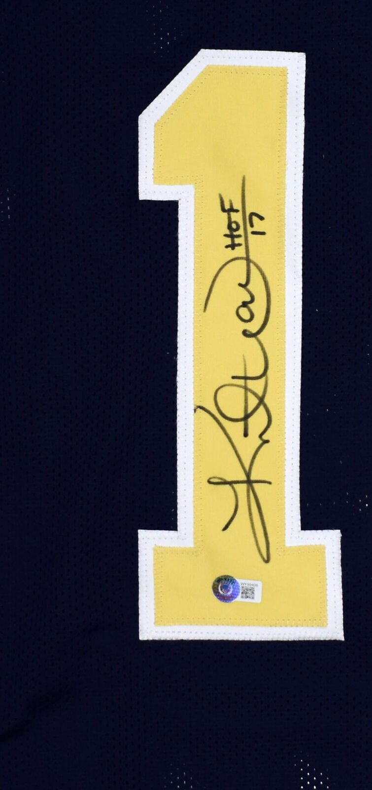 Kurt Warner Autographed Blue Gold Pro Style Jersey w/HOF -Beckett W Hologram