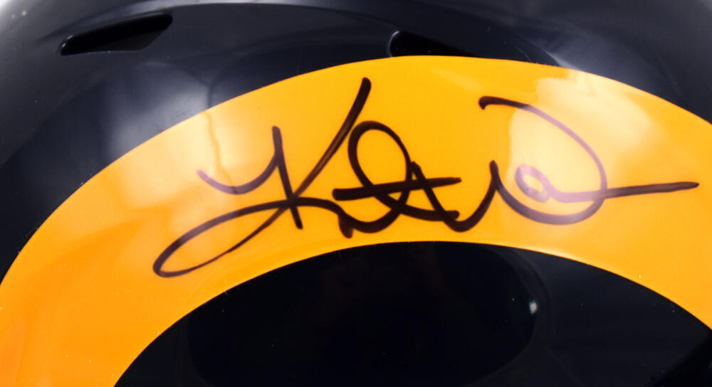 Kurt Warner Signed Rams 81-99 Speed Mini Helmet - Beckett W Hologram *Black