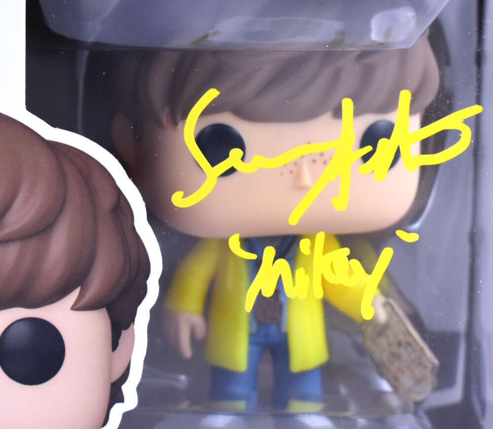Sean Astin Autographed The Goonies Mikey Funko Pop Figurine #1067-Beckett W Holo